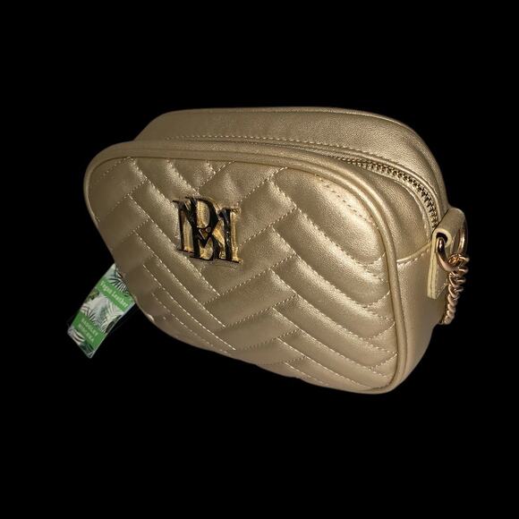 Badgley Mischka Vegan Leather NWT Gold Crossbody Camera Bag - Picture 15 of 15